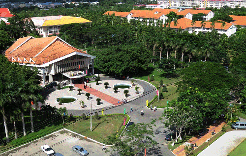 Một góc khuôn viên Đại học Cần Thơ nhìn từ trên cao.