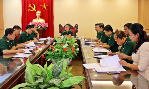 Thiếu tướng Nguyễn Tiến Thắng, Chủ nhiệm Chính trị BĐBP chủ trì cuộc họp