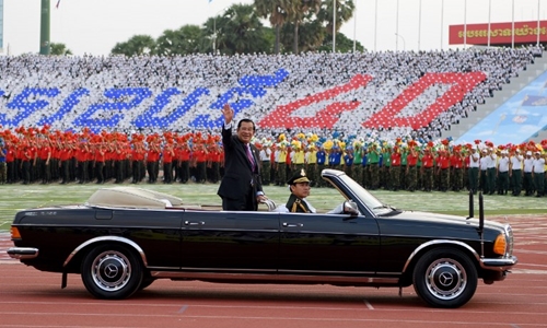 Thủ tướng Campuchia Hun Sen trong lễ kỷ niệm tại Phnom Penh.