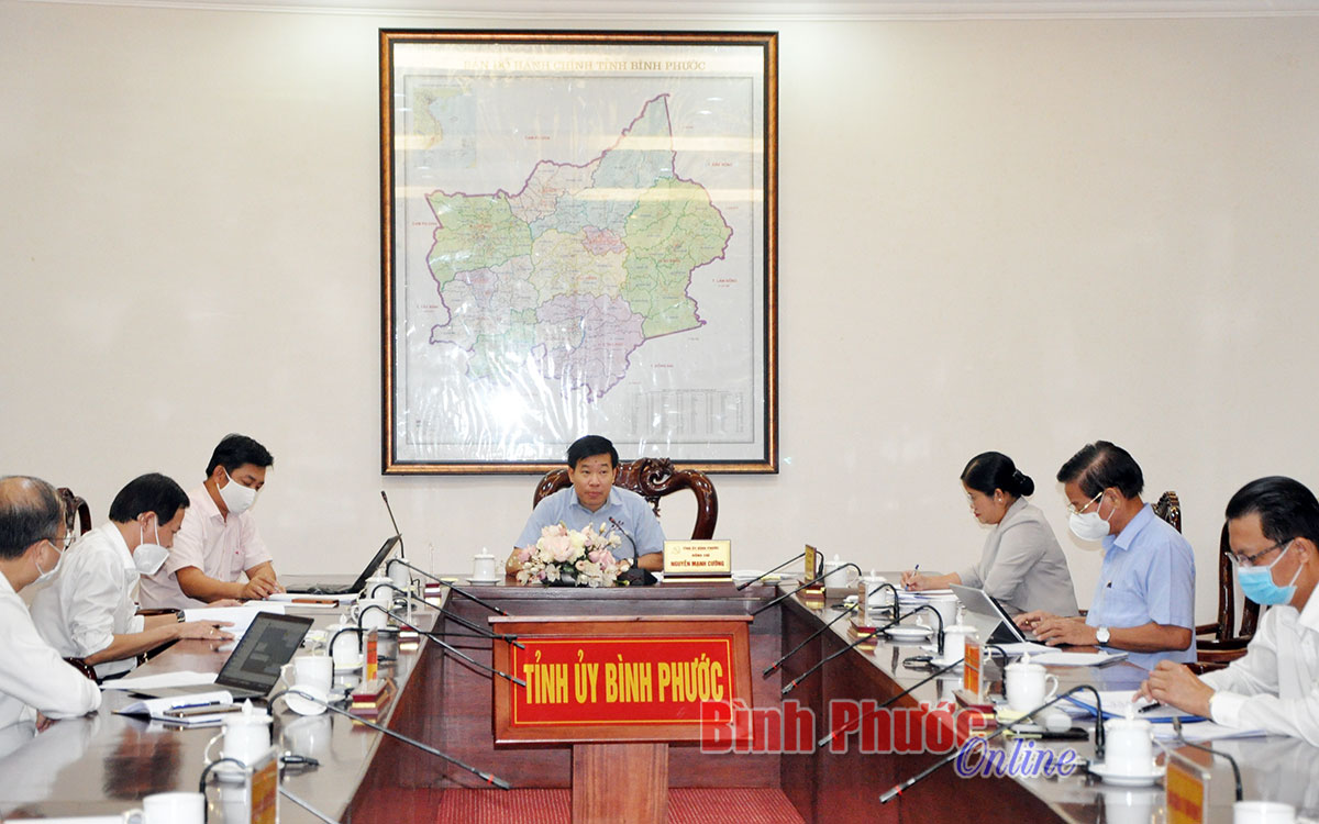 Ủy viên Trung ương Đảng, Bí thư Tỉnh ủy Nguyễn Mạnh Cường chủ trì cuộc họp