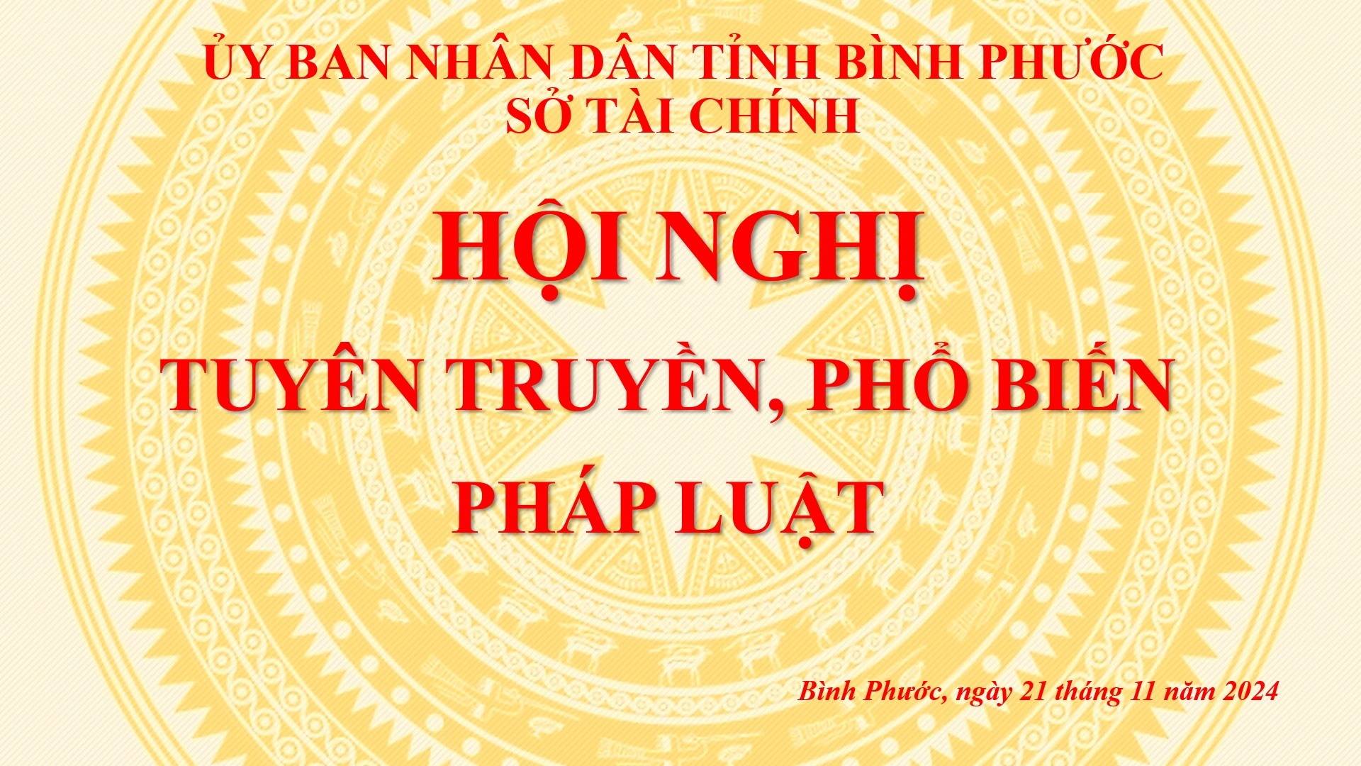 Sở Tài chính Triển khai “Hội nghị phổ biến tuyên truyền pháp luật”