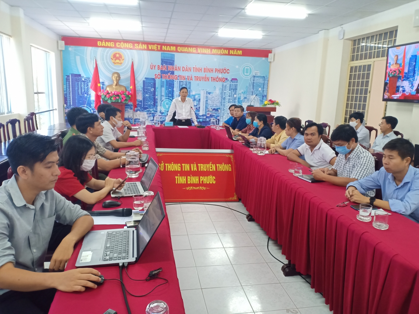 Đ/c Nguyễn Trọng Trí - Phó Giám đốc Sở Tư pháp phát biểu chỉ đạo tại Hội nghị 